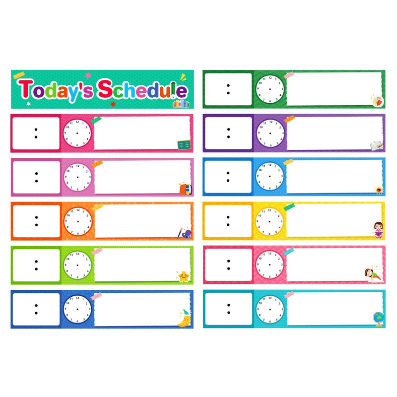 12 Uds. Tarjetas De Programación De Rutinas Diarias, Complementos De Gráfico De Bolsillo, Horario Visual DIY Para Niños Pequeños, Decoración De Aula - SACASUSA