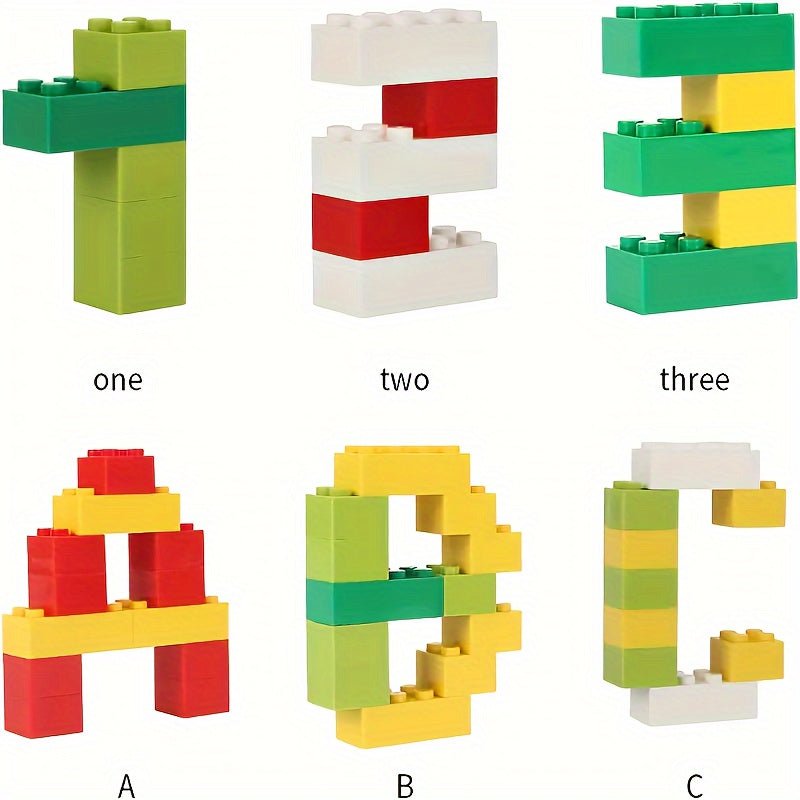 130 piezas de bloques de construcción grandes, juego de ensamblaje, juguetes educativos de plástico, bloques de construcción de bricolaje que se empalman - SACASUSA