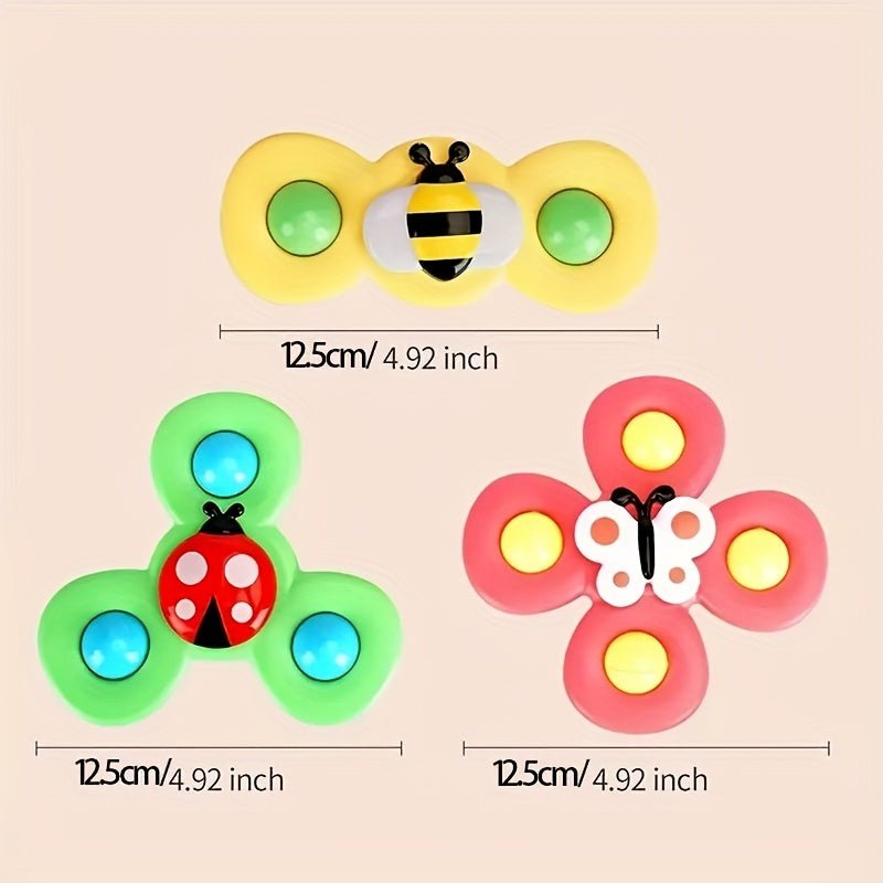 1pz/3pz Juguetes Giratorios con Ventosas Vibrantes - Entretenidos, Seguros & Fácil de Limpiar - Ideales Para el Desarrollo del Bebé y Diversión en Cualquier Lugar - SACASUSA