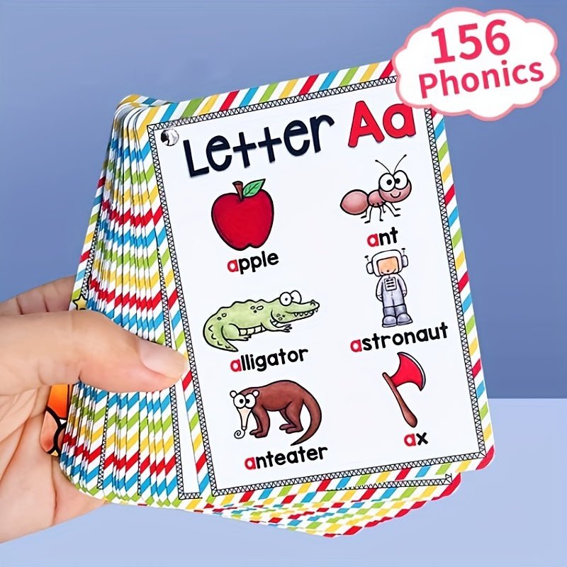 26 tarjetas de bolsillo de fonética del alfabeto, tarjetas de aprendizaje de palabras en inglés para bebés, juguetes educativos para edades tempranas - SACASUSA