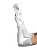 SACASUSA 23" Long Party Bridal Dance Gloves A Grade Quality in White