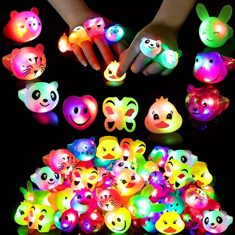 Anillos LED Vibrantes y Destellantes - Seguros y Suaves en Paquetes Múltiples (60/30/15) - Favores de Fiesta Ideales para Todas las Edades - SACASUSA