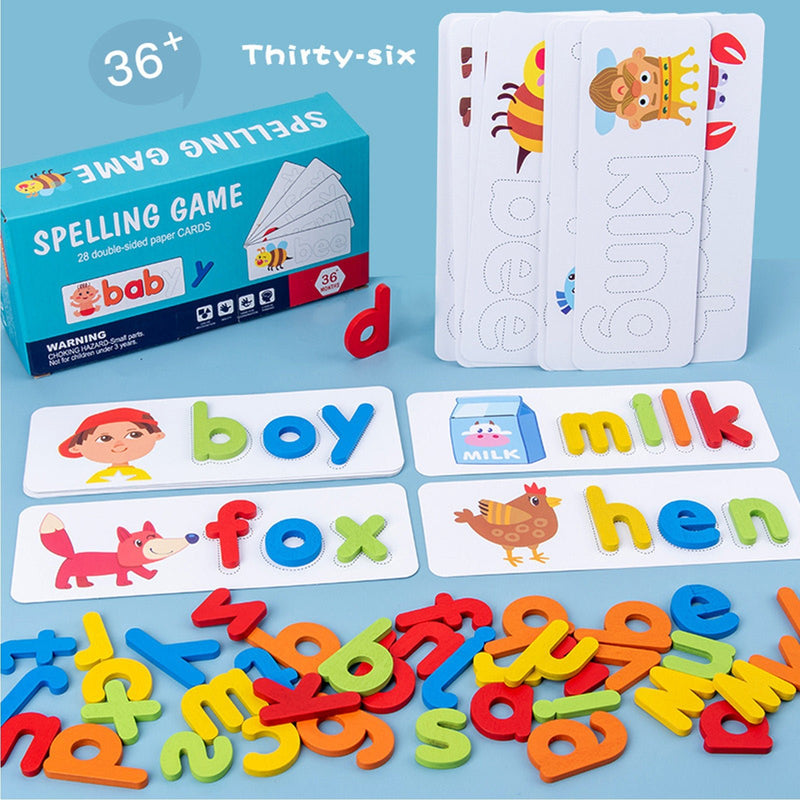 Aprende a Deletrear con Diversión - Juego Interactivo de Alfabeto y Palabras Visuales, Perfecto para Niños 3-8, Regalo Festivo Ideal - SACASUSA