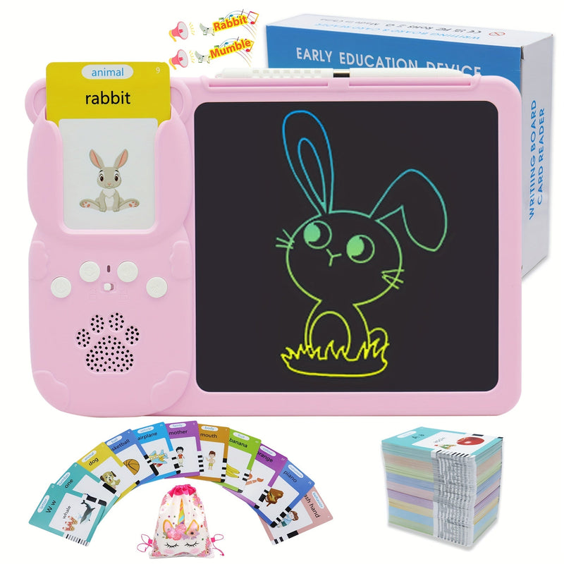 Aprender inglés 510 Palabras Tarjetas Flash Parlantes Tableta De Escritura LCD Para Niños, Tablero De Dibujo Pad Juguete Para Niños Niñas Niños Regalos De Cumpleaños, Preescolar Montessori Terapia Del Habla Juguetes Para Autismo - SACASUSA