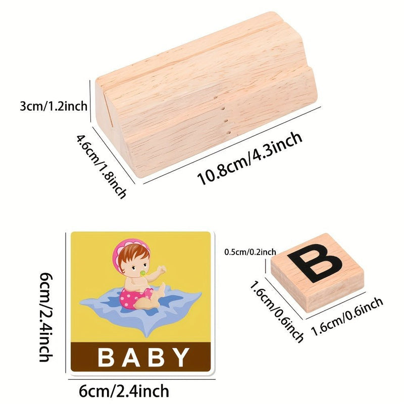 Bloques De Letras De Lectura De Madera Para Niños Pequeños, Letras Montessori, Clasificación De Ortografía, Juguetes Educativos, Tarjetas De Vocabulario De Palabras A La Vista, Rompecabezas Del Alfabeto Para Niños, Temprano Para 3 4 5 6 Años - SACASUSA