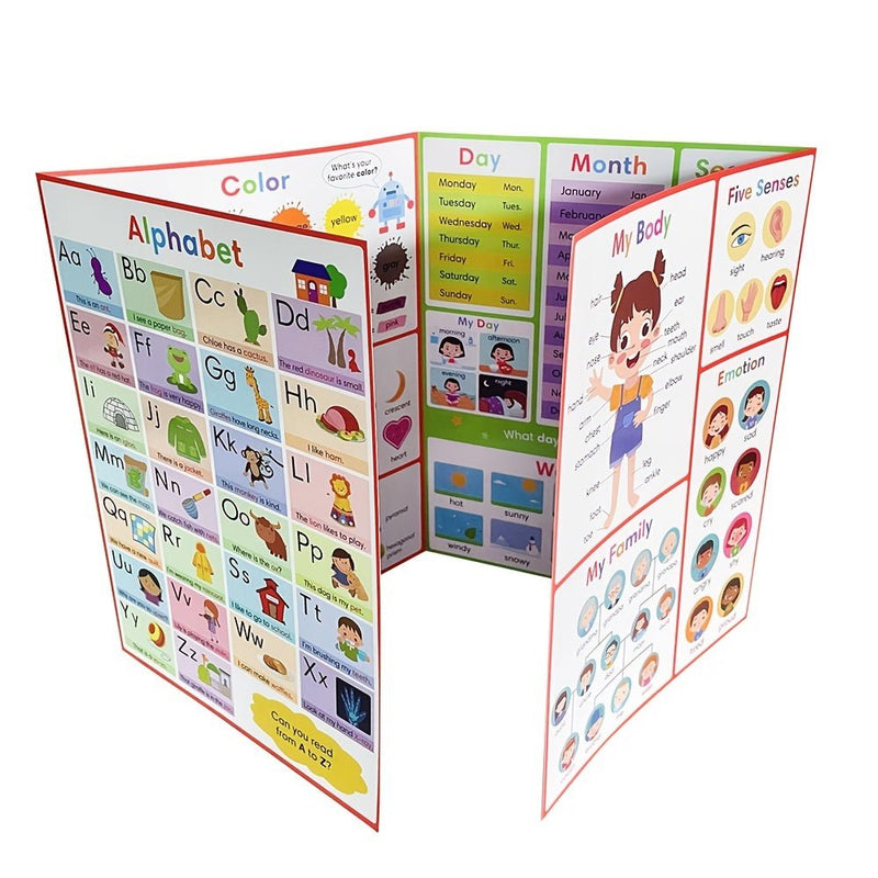 Cartel Educativo Infantil Atractivo: Aprende ABC, Números, Frutas y Verduras con Pósteres y Tarjetas Educativas Coloridas - SACASUSA