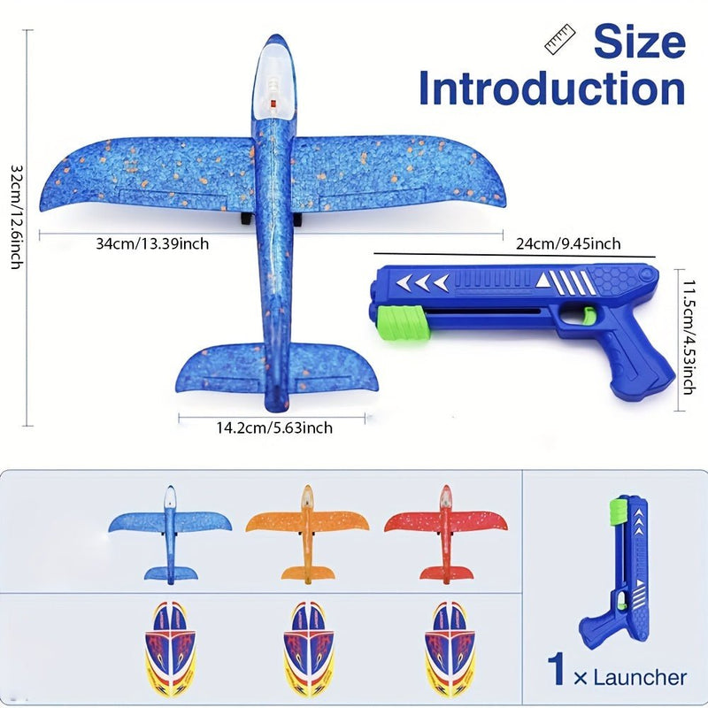 Despega hacia la Diversión con Chispa y Planeo Luces LED: Avión de Espuma Brillante y Duradero para Juego Activo en Interior/Exterior Juguete - SACASUSA