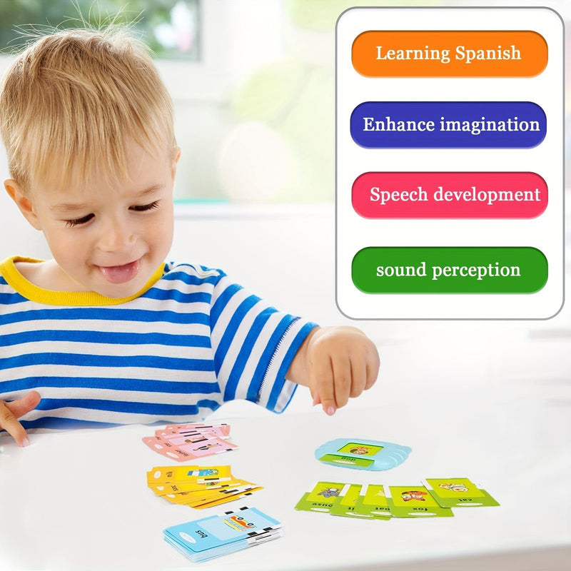 Flashcards Bilingües Parlantes MAYAPHILOS: Aprende Español/Inglés Fácilmente, Juguete Educativo Sensorial para Niños, Regalo Ideal - SACASUSA