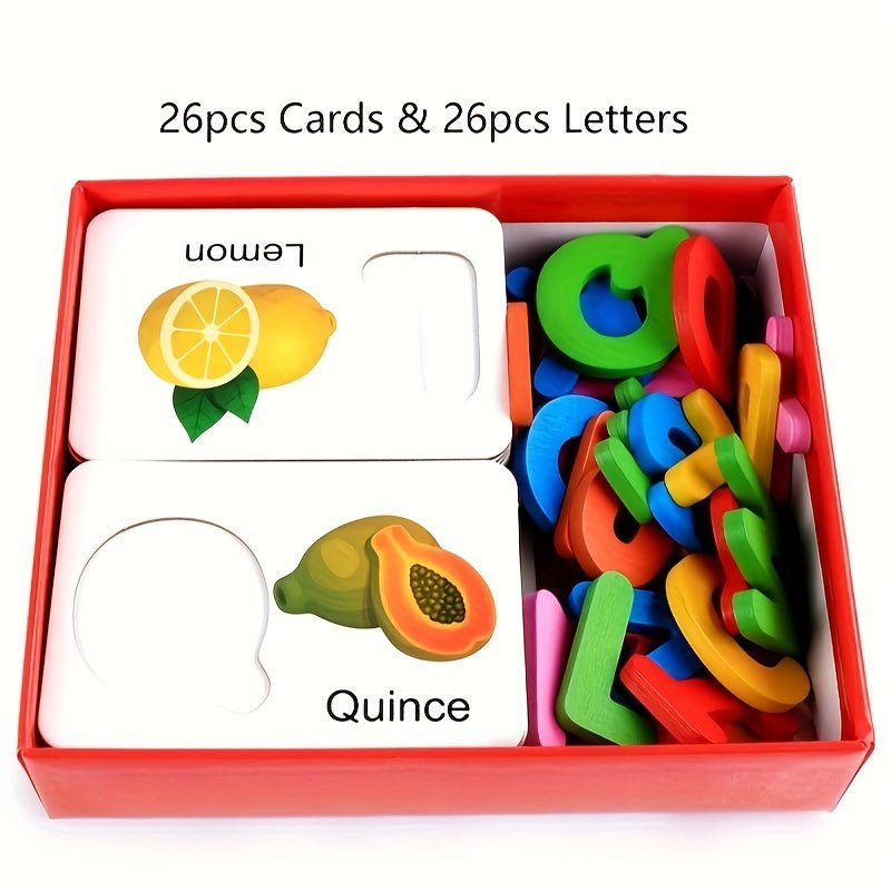 Flashcards de Madera Interactivos del Alfabeto - Juguete Educativo Montessori para Preescolares, Mejora Letramento y Habilidades Motoras, Regalo Ideal para Niños Pequeños - SACASUSA