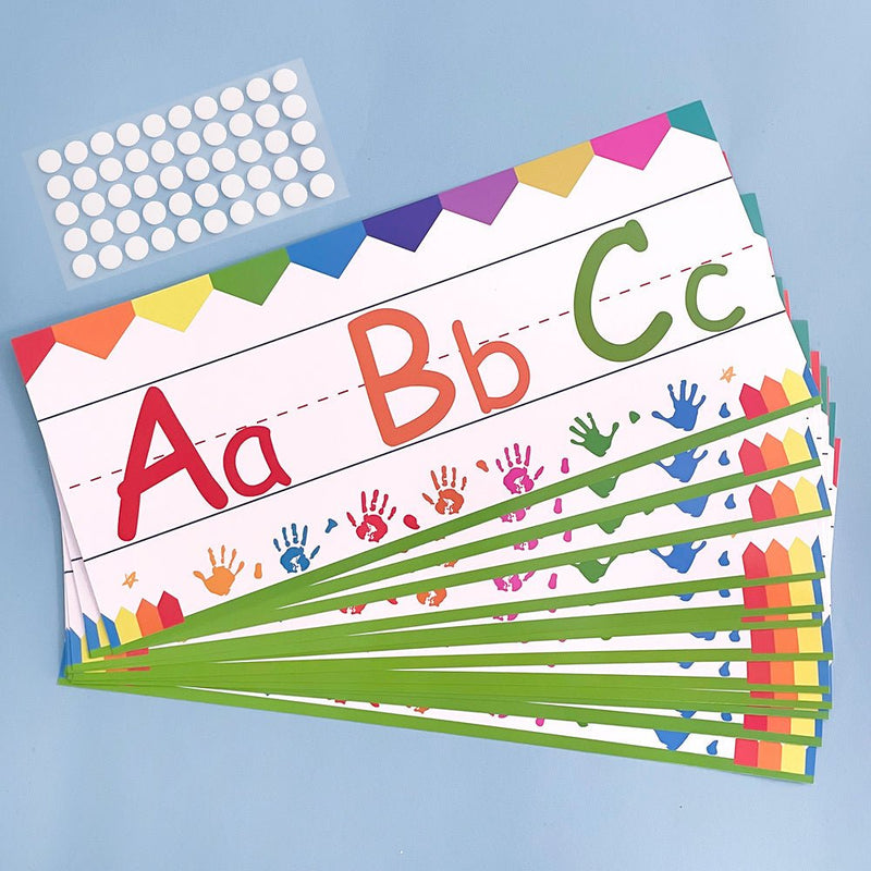 Franjas Murales Educativas Vibrantes ABC & 123 – Decoración de Aula Duradera y Atractiva con Pósteres de Aprendizaje para Preescolar y Kindergarten - SACASUSA