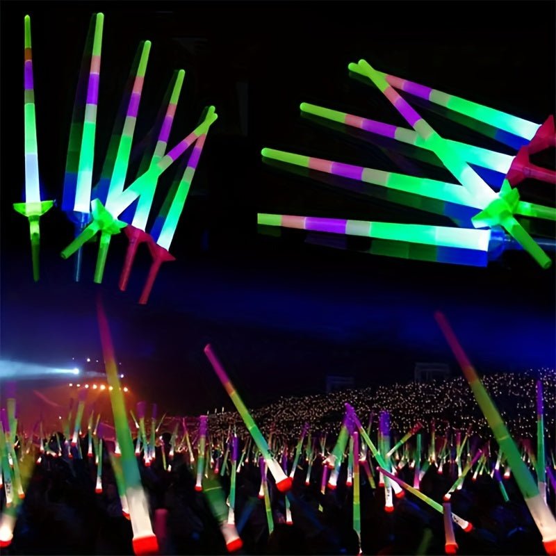 Gran Luz Parpadeante Y Brillante De Cuatro Secciones, Palo Telescópico De Luz De Palo De Luz De Espada Para Actividad De Concierto, Juguetes Para Niños - SACASUSA