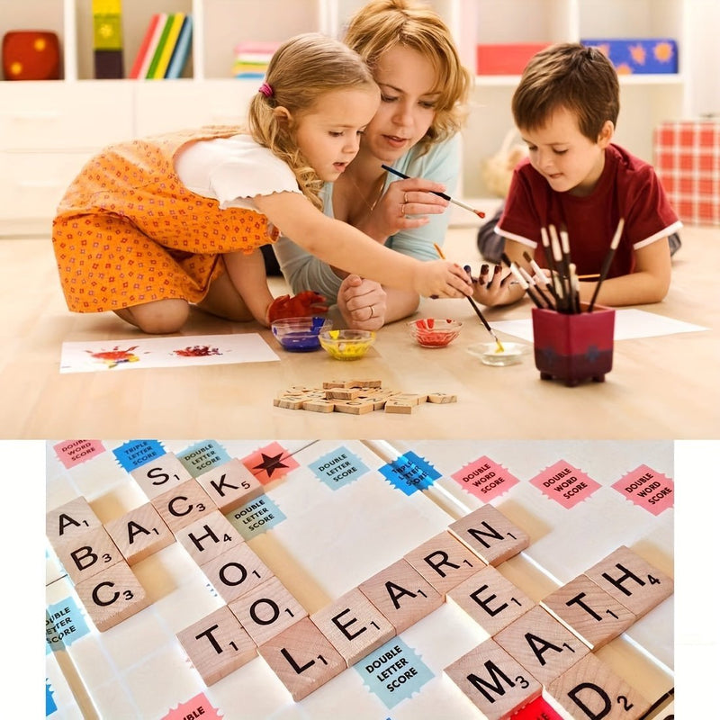 Herobaby Azulejos Ecológicos de Scrabble en Madera para Aprender, Jugar y Decorar DIY, 3-6 Años - SACASUSA