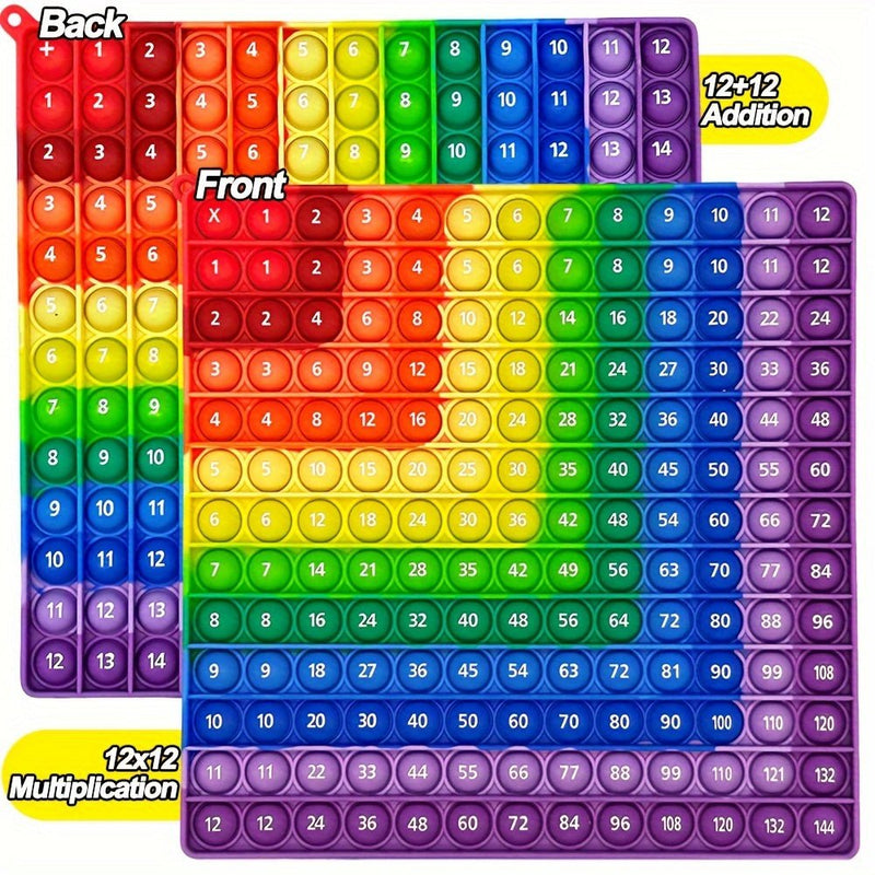 Juego De Multiplicación 12x12 De 20 Cm (7.9 Pulgadas), Juguetes De Matemáticas De Suma Pop Toys, Juegos Rápidos De Empuje Pop, Juguetes De Enseñanza De Aprendizaje De Matemáticas De Doble Cara De Silicona Para Niños - SACASUSA