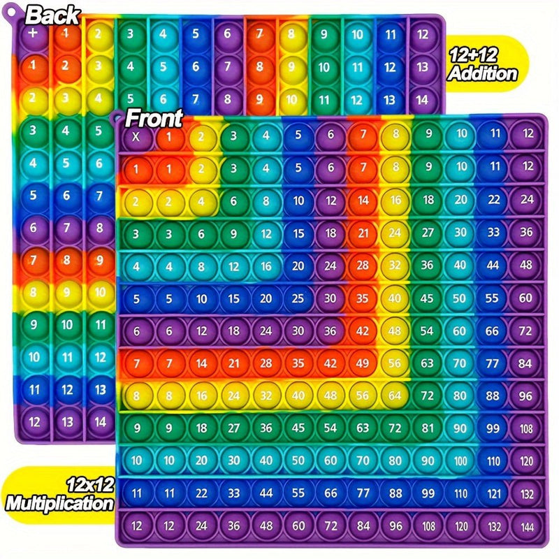 Juego De Multiplicación 12x12 De 20 Cm (7.9 Pulgadas), Juguetes De Matemáticas De Suma Pop Toys, Juegos Rápidos De Empuje Pop, Juguetes De Enseñanza De Aprendizaje De Matemáticas De Doble Cara De Silicona Para Niños - SACASUSA