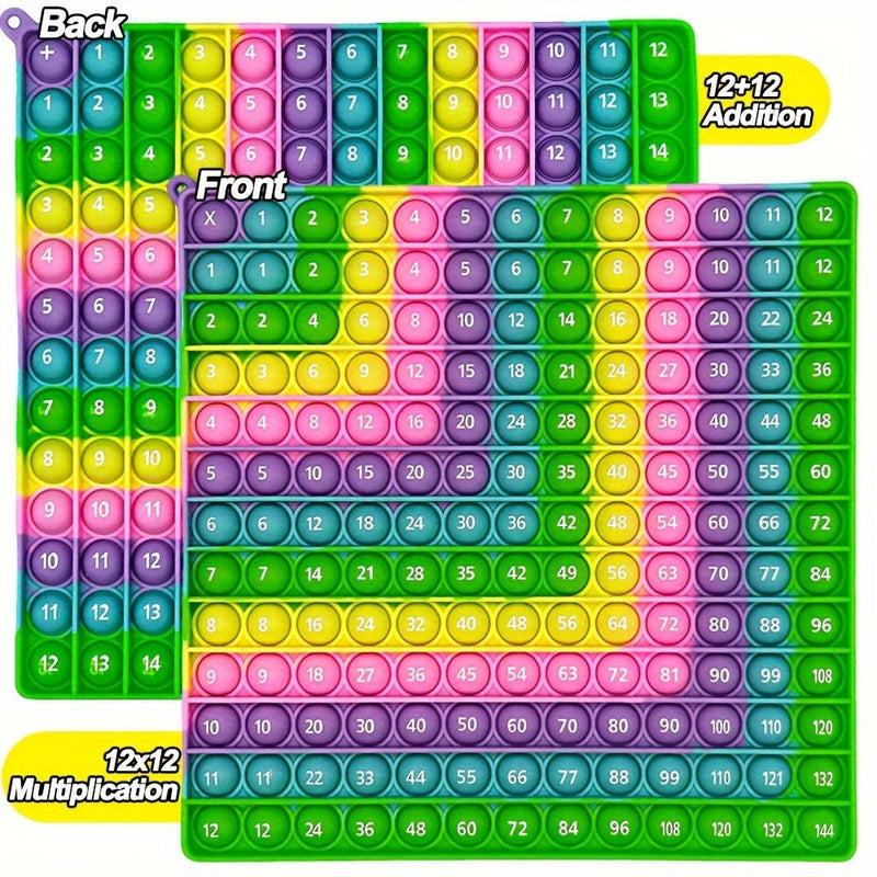 Juego De Multiplicación 12x12 De 20 Cm (7.9 Pulgadas), Juguetes De Matemáticas De Suma Pop Toys, Juegos Rápidos De Empuje Pop, Juguetes De Enseñanza De Aprendizaje De Matemáticas De Doble Cara De Silicona Para Niños - SACASUSA