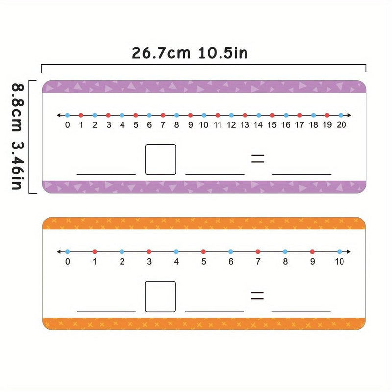 Juego Educativo de Aprendizaje Matemático para Edades 6-8 - Tarjetas de Línea Numérica Interactivas (16 Pcs) con Actividades de Suma y Resta, Herramientas de Borrado en Seco Reutilizables - SACASUSA