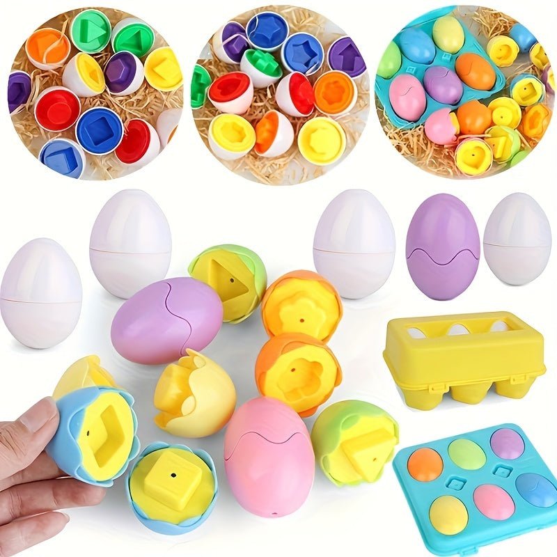 Juego Educativo De Huevos De Pascua Con Portahuevos Formas De Aprendizaje Temprano Y Reconocimiento De Clasificación, Estudio De Habilidades De Rompecabezas Para Niños Pequeños, Cesta De Pascua Para Niños, Regalos - SACASUSA