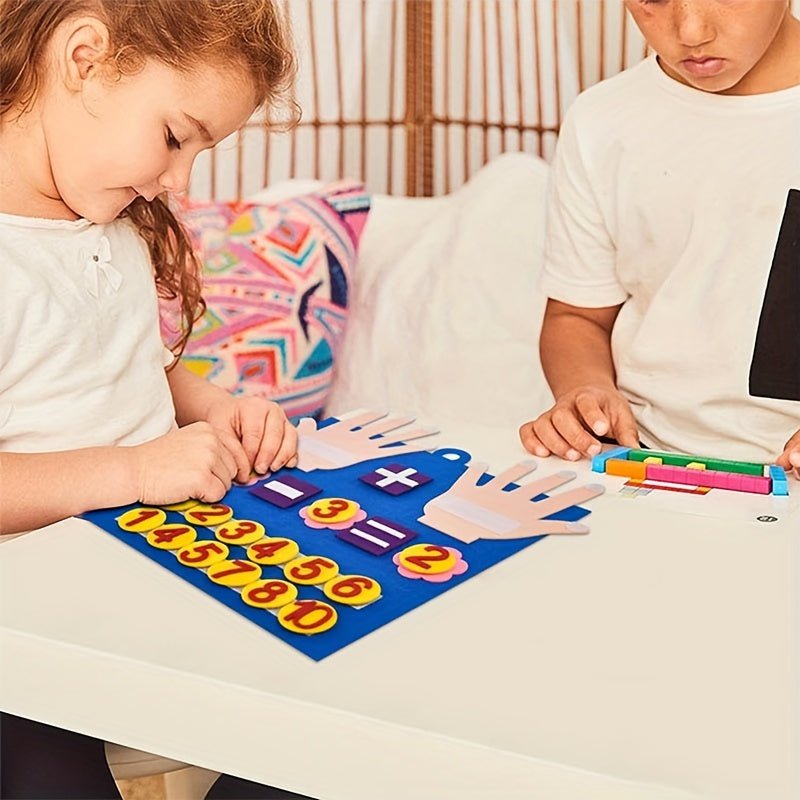 Juguetes de matemáticas con números de dedo de fieltro. Tablero educativo infantil de aprendizaje temprano para contar. Apoyo de aprendizaje. Juguete herramienta para estimulación temprana. - SACASUSA