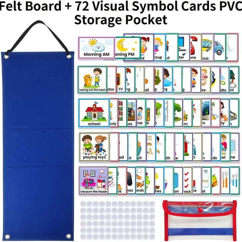 Kids Vision Schedule, 2-en-1 Planificador Visual Diario De Gráfico De Suministros Con 70 Tarjetas Diarias Para Niños Materiales De Aprendizaje De Autismo Para El Hogar, La Escuela, Las Tareas Domésticas, Salidas Regalo De Navidad Y Halloween - SACASUSA