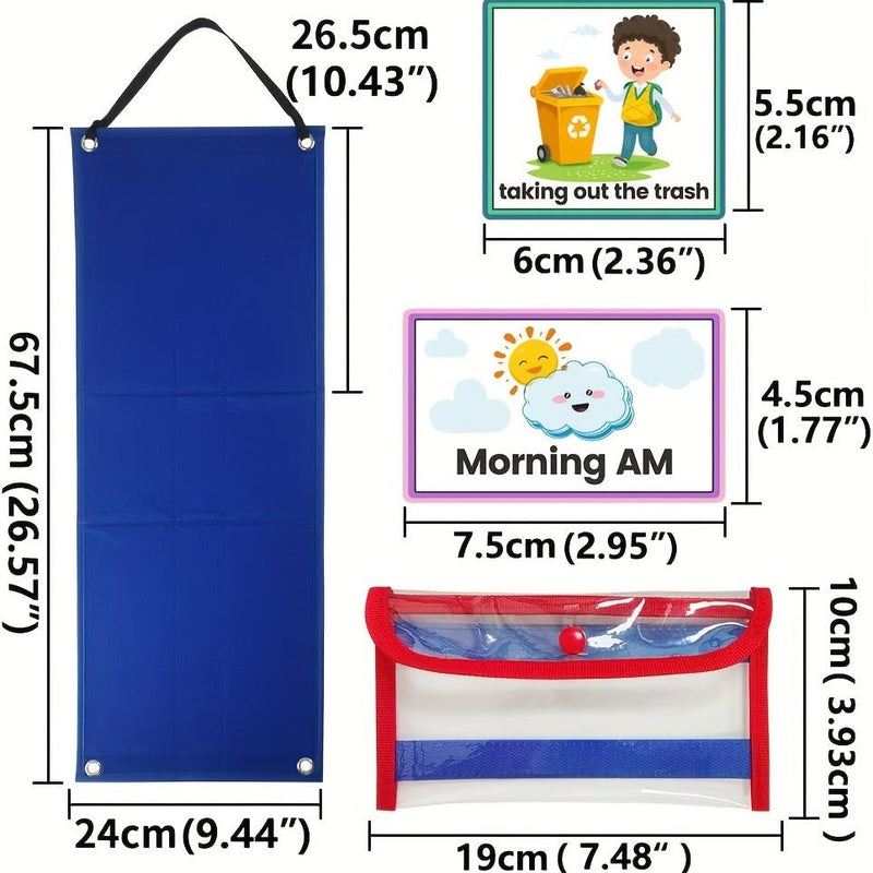 Kids Vision Schedule, 2-en-1 Planificador Visual Diario De Gráfico De Suministros Con 70 Tarjetas Diarias Para Niños Materiales De Aprendizaje De Autismo Para El Hogar, La Escuela, Las Tareas Domésticas, Salidas Regalo De Navidad Y Halloween - SACASUSA