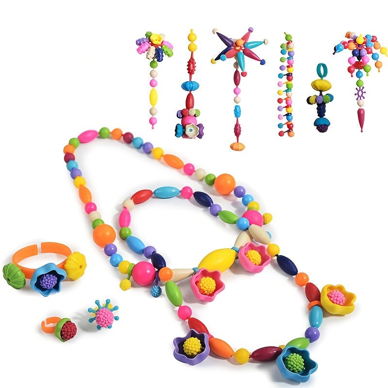 Kit Creativo de Joyería para Niños 370pz: Fomenta la Imaginación y Habilidades con Conjunto DIY de Collares, Pulseras - SACASUSA