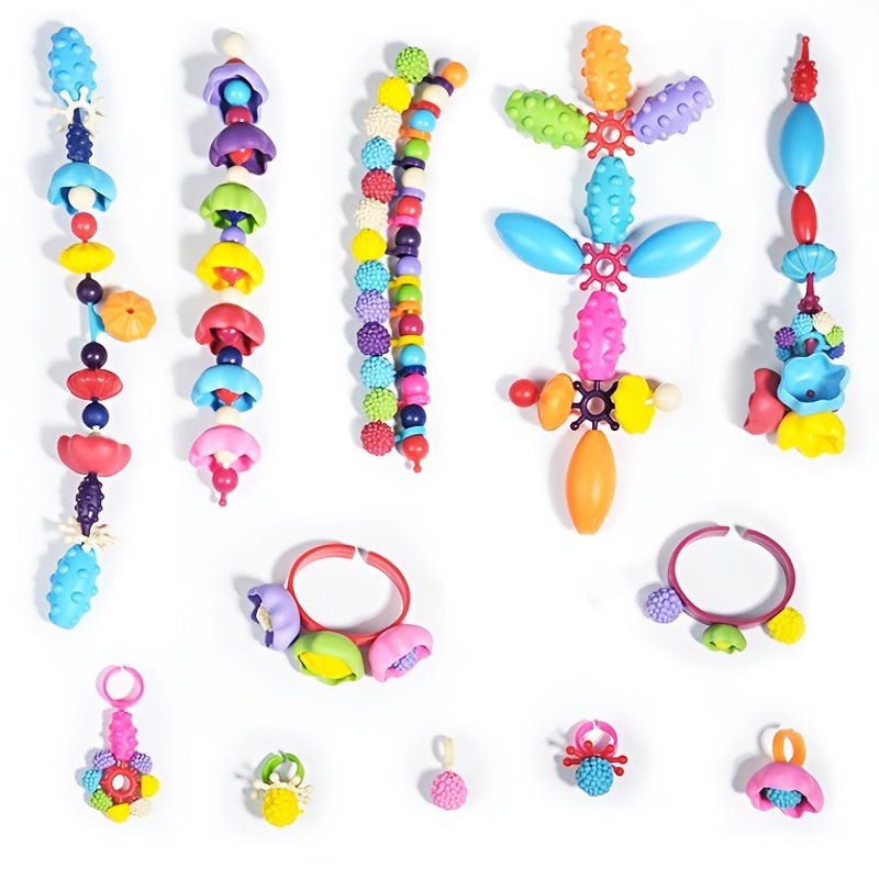 Kit Creativo de Joyería para Niños 370pz: Fomenta la Imaginación y Habilidades con Conjunto DIY de Collares, Pulseras - SACASUSA