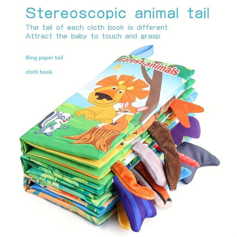 Libro de Tela Interactivo para Aprendizaje Temprano – Desarrollo Multisensorial con Animales Coloridos, 3-8 Años - SACASUSA