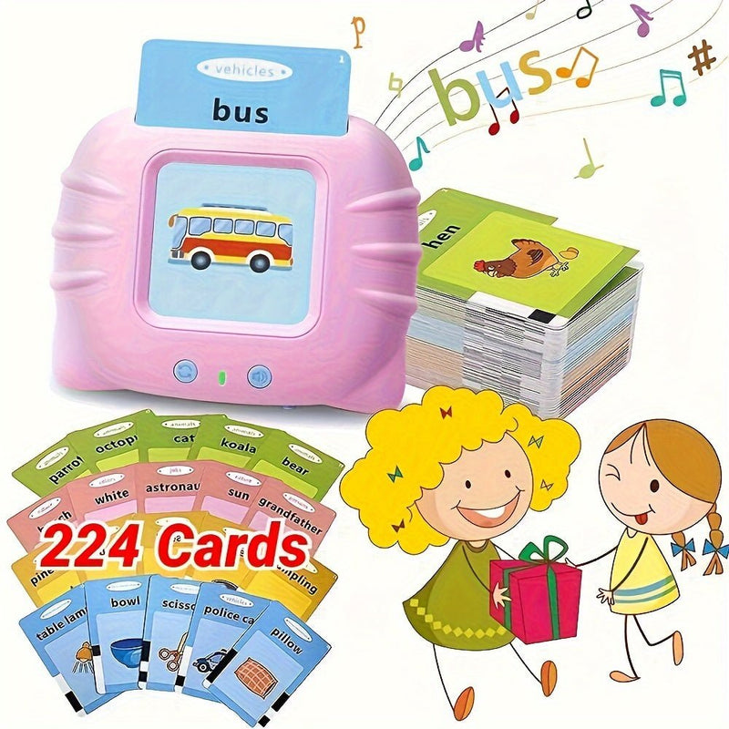 Máquina de Lenguaje Montessori para Niños con 224 Tarjetas - Juguete Sensorial Recargable por USB, 3-6 Años - SACASUSA