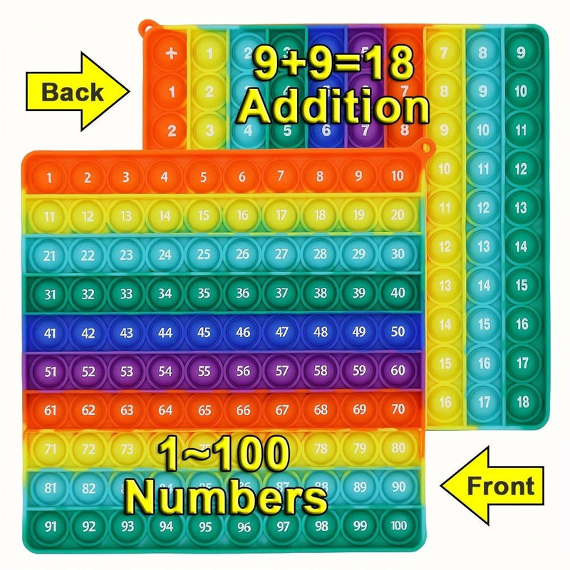 Números Frontales Posterior Adición De Fonética 2 En 1 Empuje Burbuja Fidget Pop Juguetes, Alfabetos De Arco Iris De Silicona Aprendizaje De Matemáticas Enseñanza Juguetes Educativos Para Niños - SACASUSA