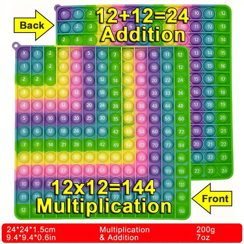 Pop Matemático de Silicona Macaron – Juguete Educativo y Sensorial 12x12 & 12+12 para Diversión y Aprendizaje de Niños 3-8 - SACASUSA