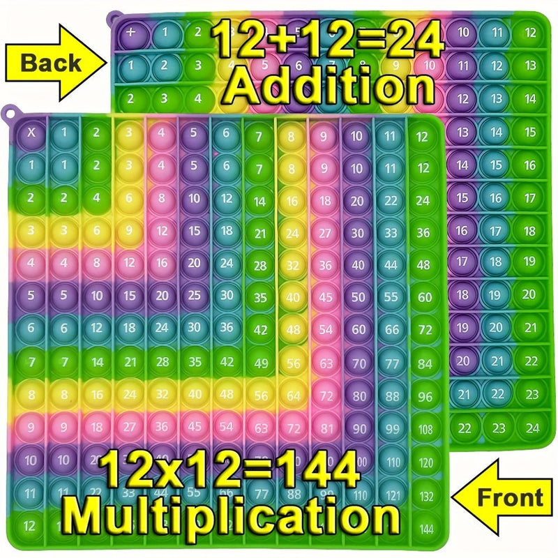 Pop Matemático de Silicona Macaron – Juguete Educativo y Sensorial 12x12 & 12+12 para Diversión y Aprendizaje de Niños 3-8 - SACASUSA