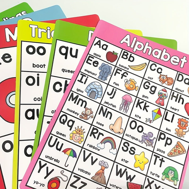 Pósteres Didácticos de Fonética Interactivos, Paquete de 10 A4, Para Niños de 6-12 – Tarjetas Educativas Coloridas para Aprendizaje Atractivo en el Aula - SACASUSA