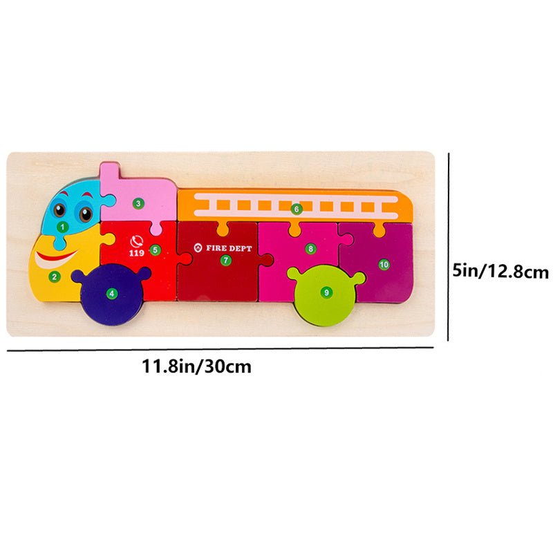 Puzzle de Madera de Animales Educativo y Divertido: Juguete Numerado para Niños con Dinosaurios, Jirafa y Más - Desarrollo de Coordinación y Educación Temprana - SACASUSA