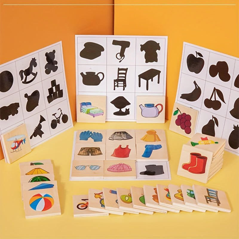 Rompecabezas de Formas Montessori 3-8 Años - Juego de Emparejar Animales y Frutas de Madera para Crecimiento Cognitivo y Coordinación - SACASUSA