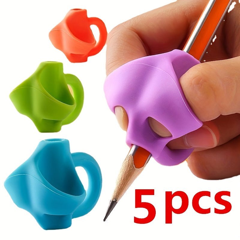 Set de 5 Piezas para Mejorar la Escritura Infantil: Empuñaduras Ergonómicas para Comodidad y Postura Correcta - SACASUSA