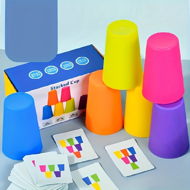 Set de Juego de Lógica y Pensamiento Montessori de 50pcs para Niños - Vasos Apilables Entretenidos para Juego Educativo | Regalo Ideal para Navidad, Halloween, Acción de Gracias - SACASUSA