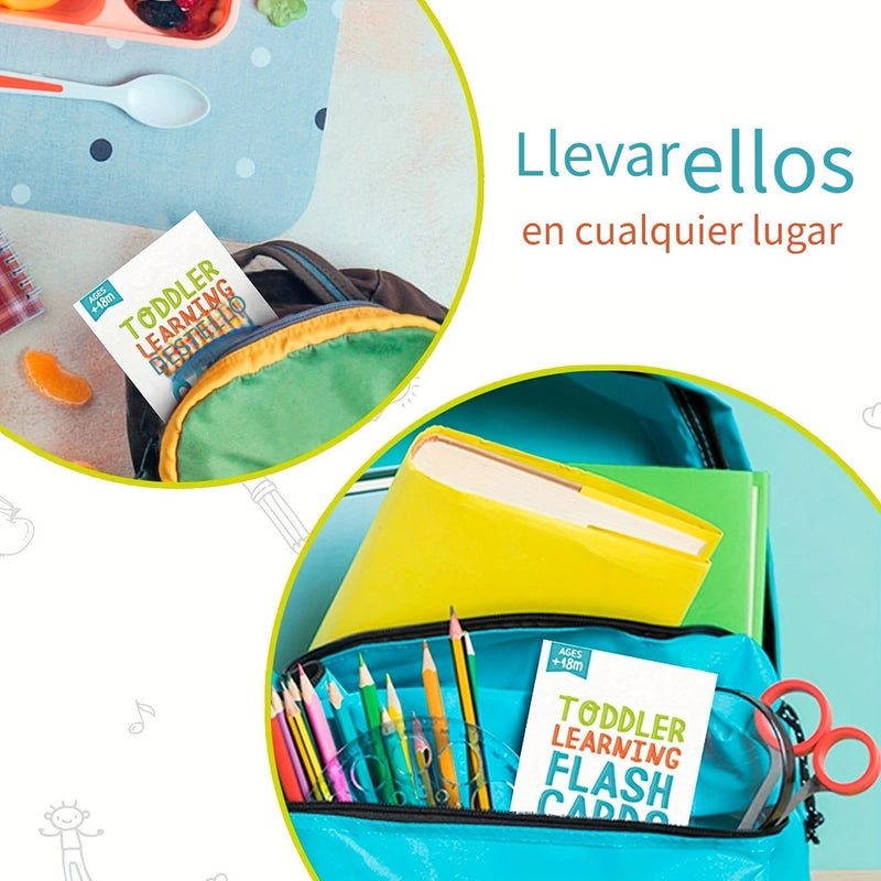 Tarjeta Flash De Aprendizaje Para Niños Pequeños De 2 A 4 Años, Juego De Palabras A La Vista, Juguete De Aprendizaje, Tarjetas Educativas Preescolares Para Niños Pequeños Y Aprender Colores, Formas De Números, Animales, Letras ABC, 58 Tarjetas De Imágenes - SACASUSA