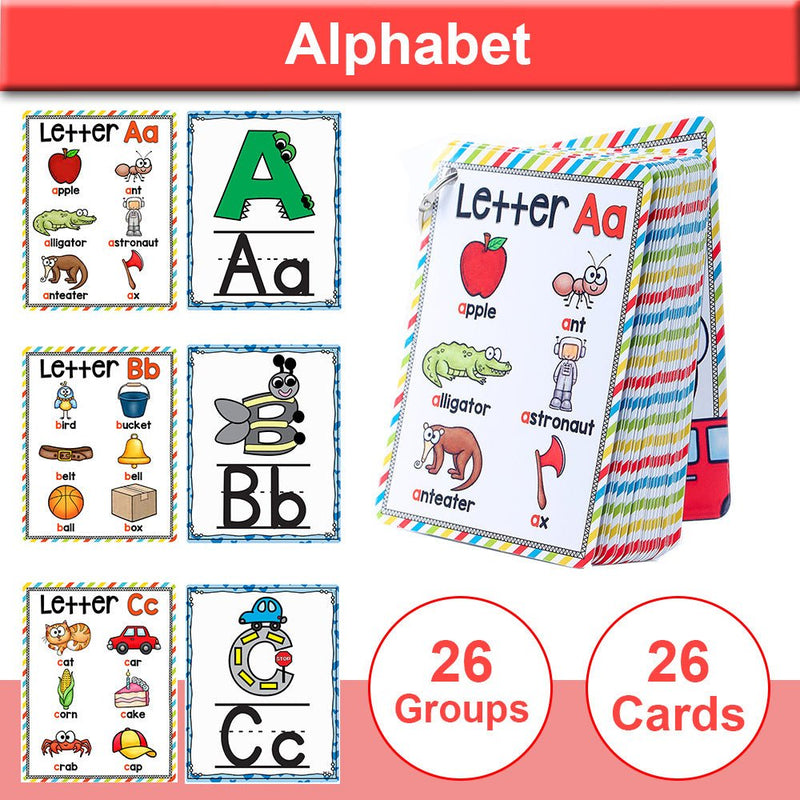 Tarjetas de Fónicos del Alfabeto para Niños - Juguete Educativo de Bolsillo para la Alfabetización Temprana, Regalo Ideal de Aprendizaje Preescolar - SACASUSA