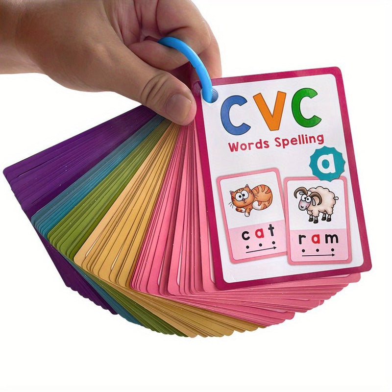 Tarjetas Flash De Palabras Fonéticas CVC En Inglés, Tarjetas Flash Educativas Montessori Para Niños Pequeños, Tarjetas De Palabras De Aprendizaje A La Vista, 130 - SACASUSA