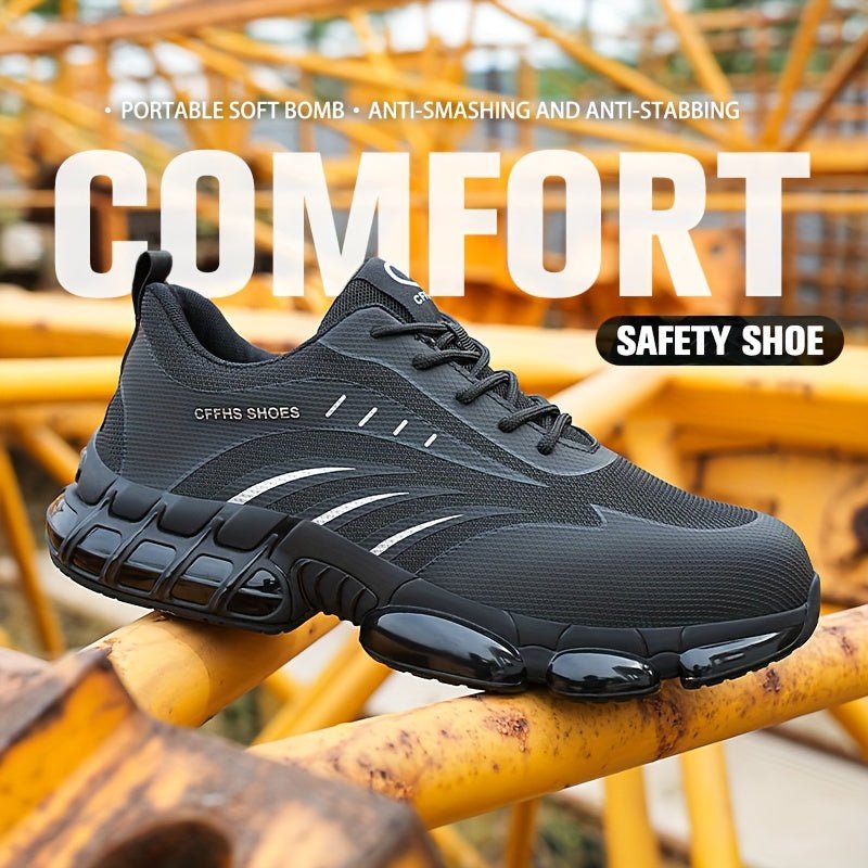 Zapatos De Seguridad Con Punta De Acero Para Hombres De Talla Grande, Cómodos Con Cordones, Perfectos Para Actividades De Seguridad En La Construcción Y Entrenamiento - SACASUSA