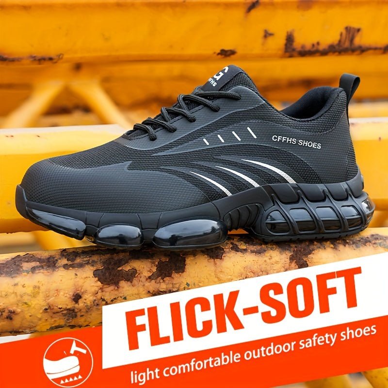 Zapatos De Seguridad Con Punta De Acero Para Hombres De Talla Grande, Cómodos Con Cordones, Perfectos Para Actividades De Seguridad En La Construcción Y Entrenamiento - SACASUSA