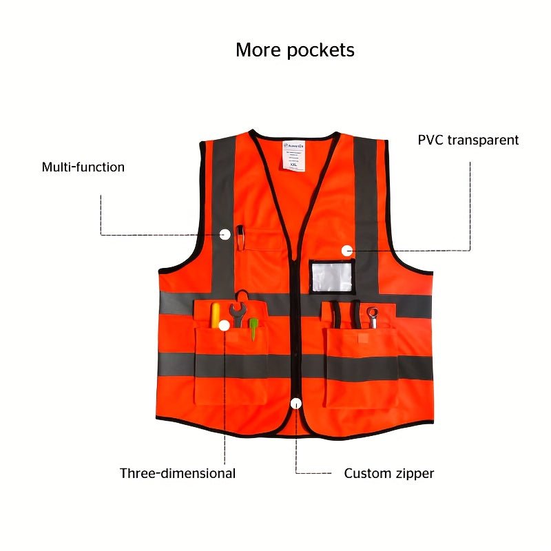 1 Camiseta Interior Reflectante, Sitio De Construcción De Seguridad De Tráfico Nocturno, Ropa Reflectante Fluorescente De Construcción, Chaleco De Jardinería De Saneamiento Para Montar, Chalecos Protectores - SACASUSA