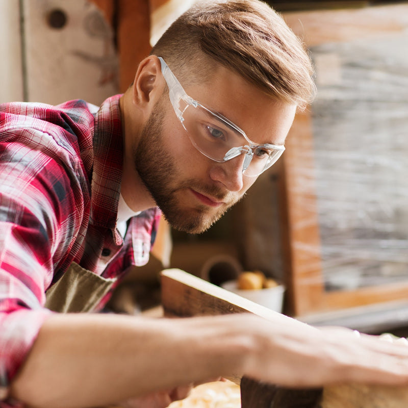 1 Par De Gafas De Seguridad LAIYIKE, Protección Contra Rasguños, Gafas De Protección Para El Trabajo, Lentes Claros Antivaho Y Marcos Ajustables, Protección Ocular Para Hombres Y Mujeres, Gafas De Montar - SACASUSA