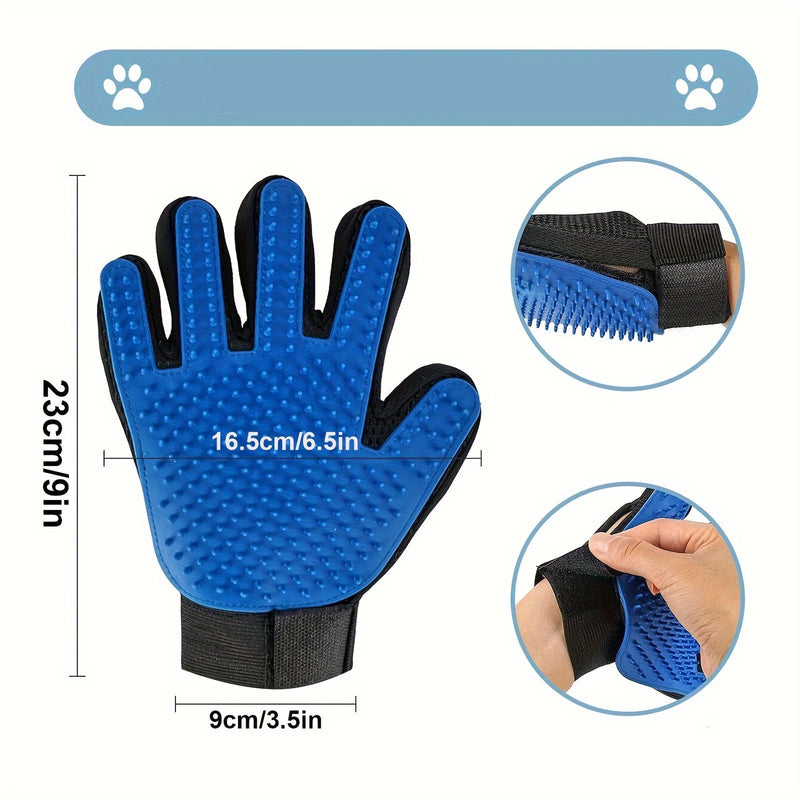 1 par de guantes de aseo para mascotas, cepillo suave para quitar el pelo de perros y gatos, masajea y estimula la circulación, fácil de usar y limpiar - SACASUSA