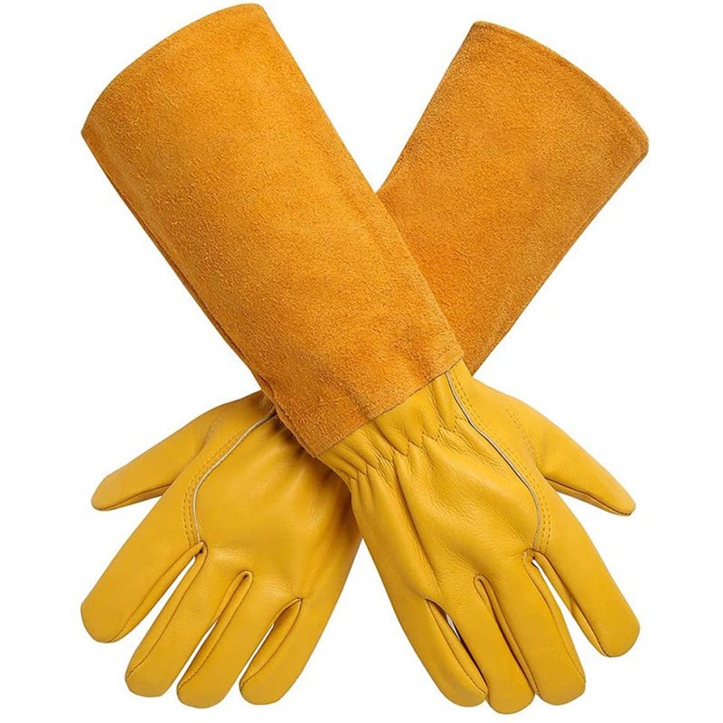 1 Par De Guantes De Jardín, Para Mujeres/hombres, Guantes De Jardinería De Cuero De Vaca Duraderos A Prueba De Cortes Y Espinas De Poda De Rosas Para Podar Cactus, Rosas Y Arbustos Espinosos - SACASUSA