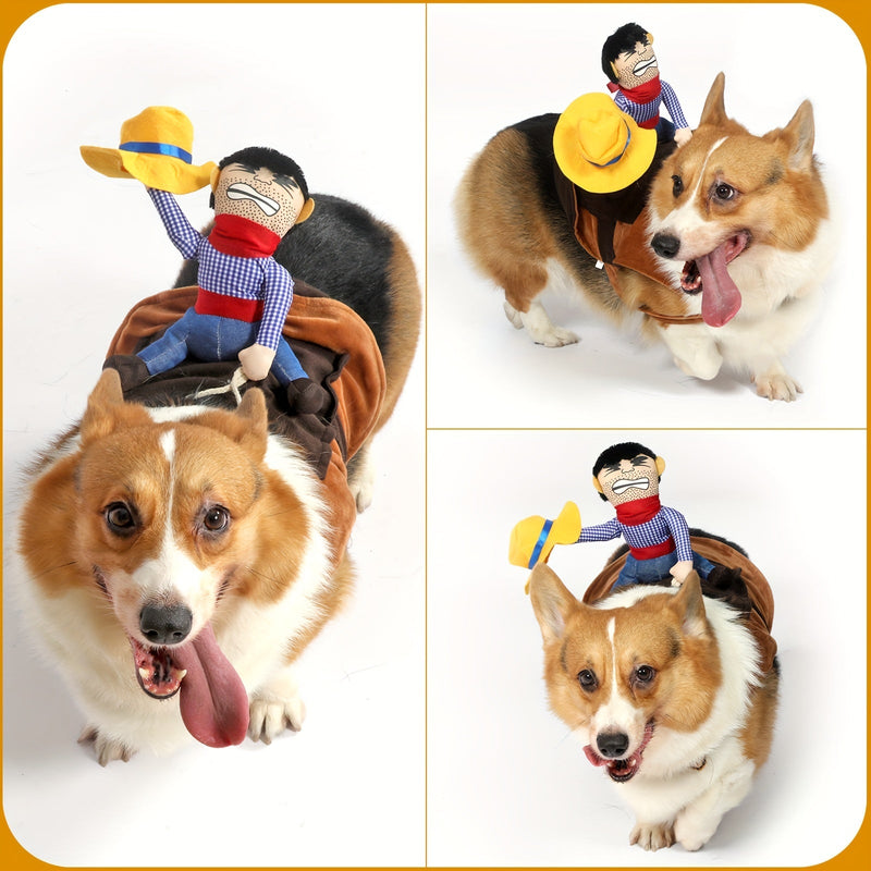 1 Pieza De Disfraces De Halloween Para Perros Medianos Y Grandes, Disfraz De Vaquero Para Perros, Ropa Para Perros Estilo Caballero Con Muñeca Y Sombrero Para El Disfraz De Mascota Del Día De Halloween - SACASUSA