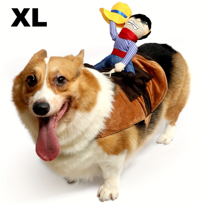 1 Pieza De Disfraces De Halloween Para Perros Medianos Y Grandes, Disfraz De Vaquero Para Perros, Ropa Para Perros Estilo Caballero Con Muñeca Y Sombrero Para El Disfraz De Mascota Del Día De Halloween - SACASUSA