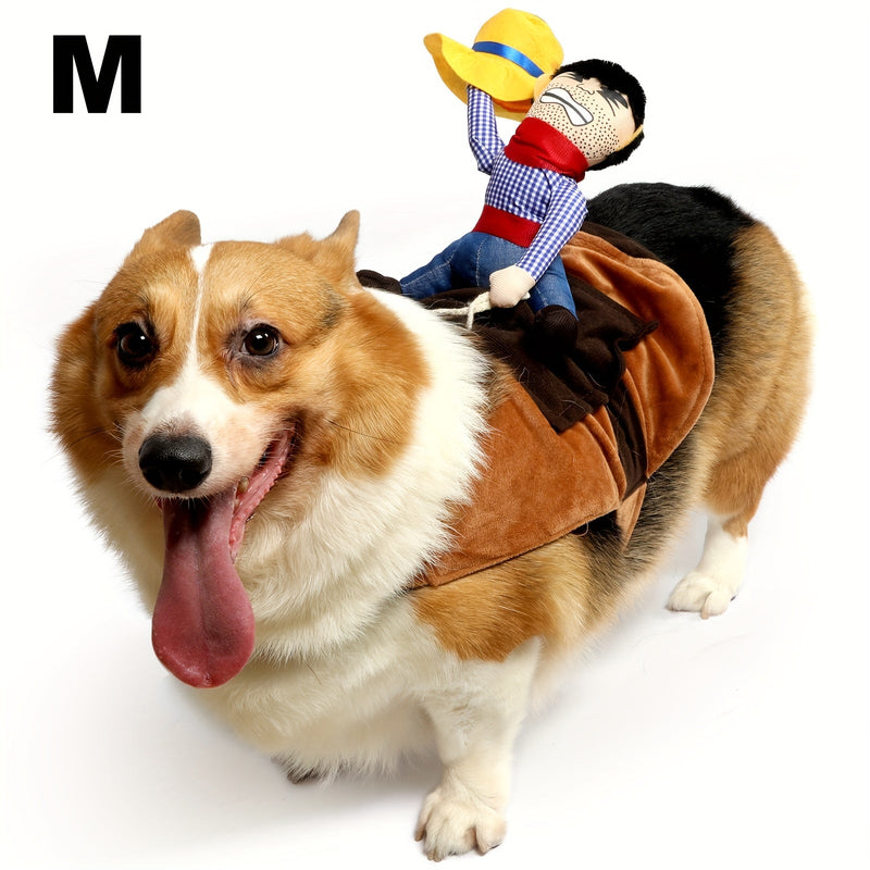 1 Pieza De Disfraces De Halloween Para Perros Medianos Y Grandes, Disfraz De Vaquero Para Perros, Ropa Para Perros Estilo Caballero Con Muñeca Y Sombrero Para El Disfraz De Mascota Del Día De Halloween - SACASUSA