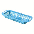 1 pza estante de drenaje retráctil, cesta de cocina, estante de plástico para platos, cesta de filtro de lavabo vegetal de 13,5 pulgadas/34,2 cm, 7,2 pulgadas/18,2 cm, 2,5 pulgadas/6,3 cm - SACASUSA