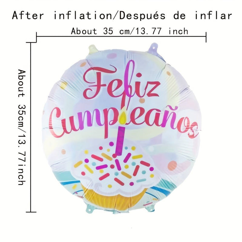 1 Set/10pcs, Globos De Feliz Cumpleaños Decoraciones De Cumpleaños En Español 18 Pulgadas/45cm (antes De Inflar), Globos De Aluminio Para Helio Flotante Mylar Para Fiesta Mexicana, Suministros Para Fiestas De Cumpleaños En Español Punto De - SACASUSA